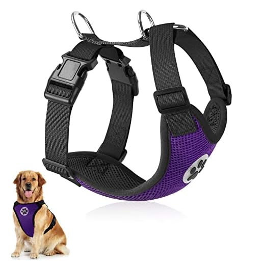 Review of FIE Adjustable Dog Car Harness SlowTon Dog Car Vest Harness Multifunction Adjustable Double-Ring Breathable Mesh Fabric Harness for Cat Puppy Road Trip Daily Walks(No Seatbelt, Only Harness)