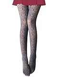VERO MONTE 1 Pair Womens Patterned Lace Tights (Grey) Hollow Out Knit Stockings