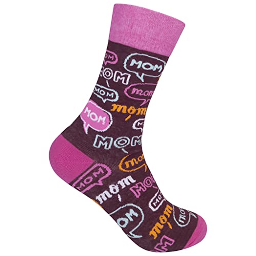 FUNATIC Mom! Mom! Novelty Crew Socks for Mothers Grandma Aunt