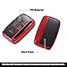 X AUTOHAUX Car Key Fob Cover 5 Button Remote Key Fob Case Red for Range Rover Evoque Velar Discovery LR4 for Land Rover Sport for Jaguar XF XJ XE F-PACE F-Type