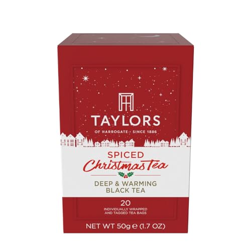 Taylors of Harrogate Spiced Christmas, Holiday Black Tea, Individually Wrapped Bags, 20...