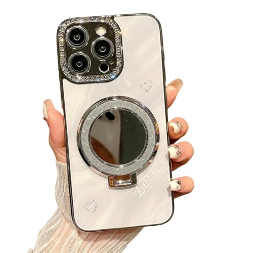 Coque iPhone 14 Plus Miroir Diamant pour retouches maquillage en soirée