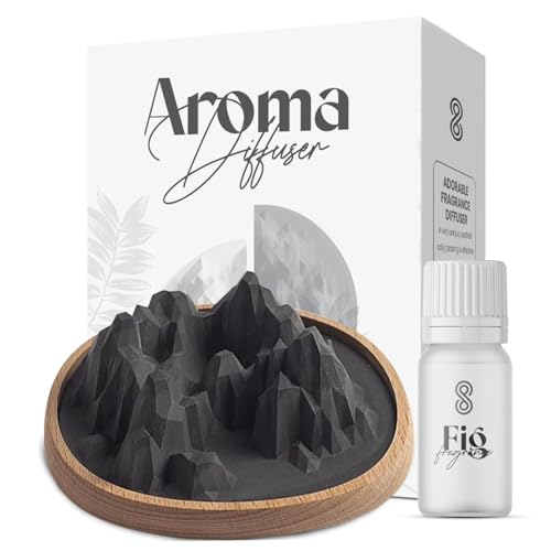 HOME ARCHIVE Aroma Diffuser with Aromatherapy Fragrant Oil Diffusers for Home Room Decor Fig Fragrance (Mountain Aroma Stone (Black))