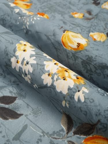 Image of ROSARAHOME 180 TC Microfiber Flat Queen Size Double Bed Bedsheet with 2 Pillow Cover| Bedsheet:240cmx225cm Pillow Covers:45cmx70cm,Floral Multicolor