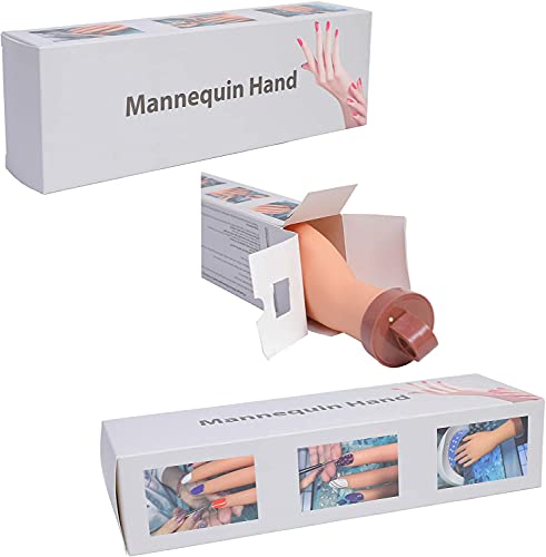 Fushen Acrylic Nail Practice Hand Silicon Nail Hand Practice Mannequin Hand Fake Hand Nails Practice Nail Tech Training Hand Manicure Hand Practice For Acrylic(Nude) #TOP6