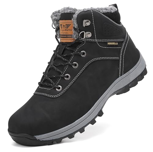 ARRIGO BELLO Botas Mujer Hombre Nieve Botines Invierno Cálido Zapatos Antideslizantes Forradas Boots fur Unisex 36-46(Negro,37)