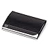 Produktbild WLDOHO® Business Visitenkarten-Etui I Premium Visitenkartenhalter aus Edelstahl und hochwertigem PU Leder I Kartenetui Card Holder (Elegant)