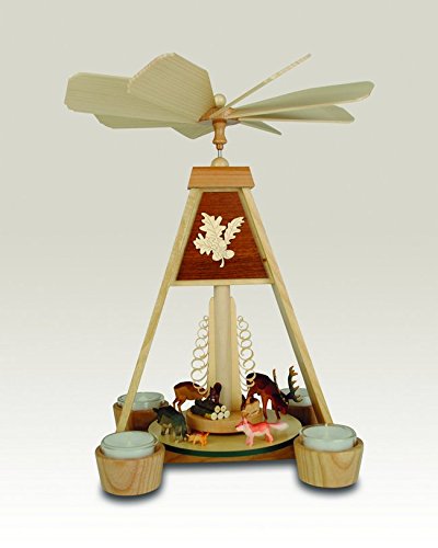 Rudolphs Schatzkiste Pyramid with forest animals, tealights 37,5cm table pyramid Christmas pyramid