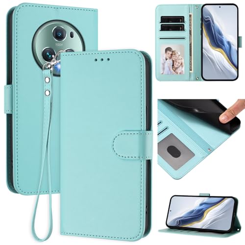 Pzwoxukhov Compatible with Honor Magic 5 Pro Case Cover,Compatible with Honor Magic 5 Pro Phone Case,Solid Color flip Shockproof Case Cover Light Green