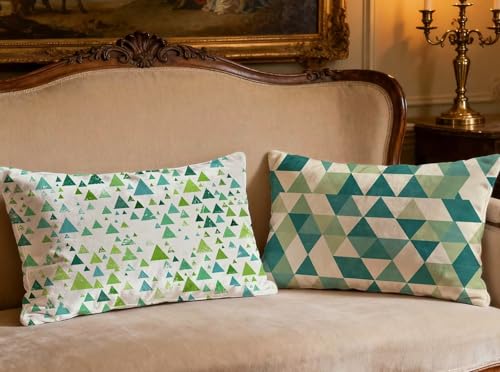 Housse de coussin vert salon decoration maison chaleureuse