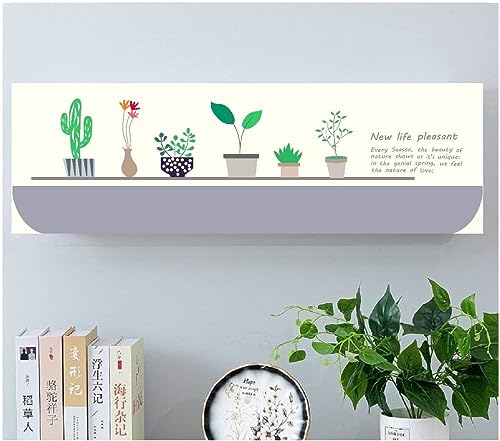 Image of DARSHANAM WORLD Beatiful Designer Ac Cover |Cutest Printed Air Conditioning Dust Cover For Indoor & All Type AC Split Covers |Colorfull Folding Designer Ac Cover (Green Plant Flower 1.5 Ton)