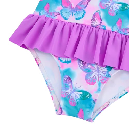 Image of Vieille Toddler Little Girls One Piece Swimsuits Ruffles Bathing Suits Mermaid Dinosaur Swimwear 2-7T