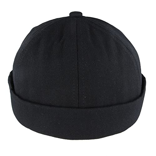 iHATS Sombrero de hombre Docker brazalete enrollado retro sin brimless cráneo gorra de moda trabajador marinero sombreros con gorro ajustable, Negro, Talla única thumbnail