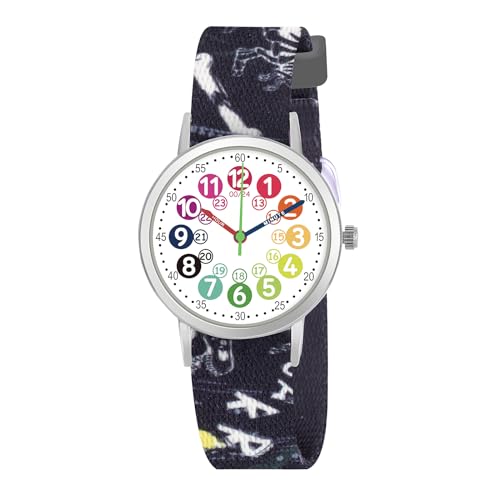 Kids Watch for Girls and Boys,for Children's Toddler Learning Time and Easy to Read Time, Adjustable Nylon Strap,Analog Watch for Boys and Girls Ages4~11