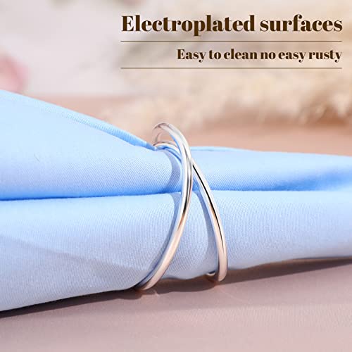 36 Pcs Metal Spiral Napkin Rings Buckles Simple Alloy Napkin Rings Serviette Napkin Holders For Cloth Napkins Dinner Napkin Ring Holder For Weddings Reception Dinner Party Buffet Table Decor (Silver) #TOP2