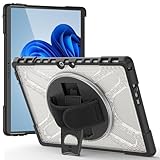 Support rotatif à 360° : compatible avec la Microsoft Surface Pro 8 13 pouces, cet étui est doté d'une poignée multifonction et d'un support pliable rotatif à 360° offrant différents angles verticaux et horizontaux (30°, 45°, 60°) Compatible with une lecture et une saisie confortables. (Stylet non inclus)