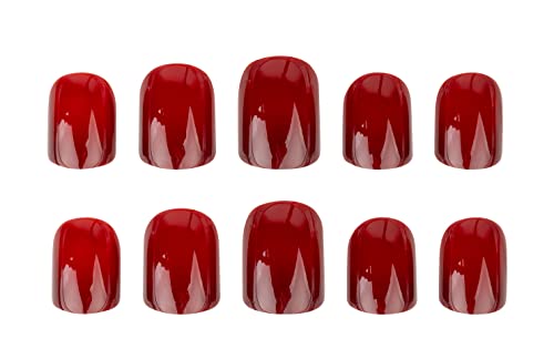 Nail HQ Press Ons - Square Deep Red - 24 Strong, Durable False Nails with Glossy Finish for Salon-Quality Manicure at Home - Image 3