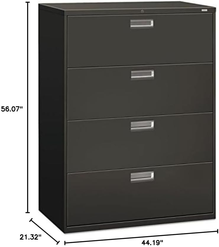 Dimensions of HON Brigade 600 Series 4-Drawer Lateral File Cabinet