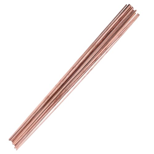 KOMBIUDA 20 Varillas de Soldadura de Cobre para Soldadura Fuerte Alambre Tubular Dorado 20 Piezas para Reparación de Metales y Latón Uso Industrial Electromecánico Instrumentación