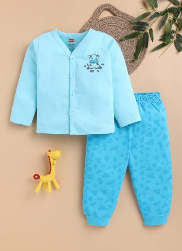 Image of LuvLap Baby Boys & Girls Regular Fit 100% Cotton Half Sleeves Jhabla & Shorts Set Pack of 2