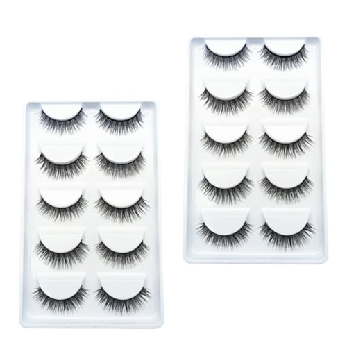 PATKAW 10 Pares de Pestañas Postizas Suaves y Cómodas, Fáciles de Usar de Química para Maquillaje Personal y Profesional