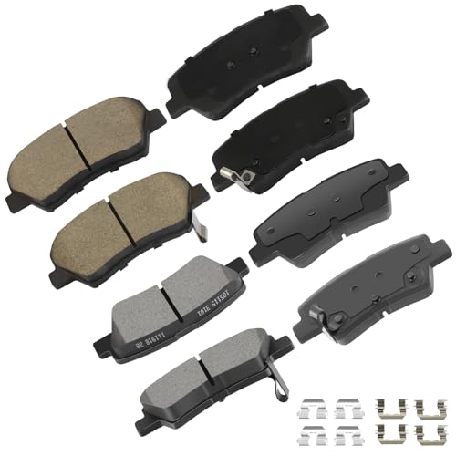 Image of cciyu D1543 & D1544 Front & Rear Ceramic Disc Brake Pads Kit For Hyundai For Elantra 2011-2016,For Elantra GT 2013-2016,For Veloster 2012-2016