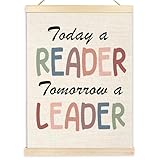 Ecezatik Reading Corner Decor For Classroom,Today A Reader Tomorrow A Leader Poster,Classroom Reading Corner,Reading Corner Decor,Reading Classroom Decor,Reading Nook Decor,Read Sign, 12x16