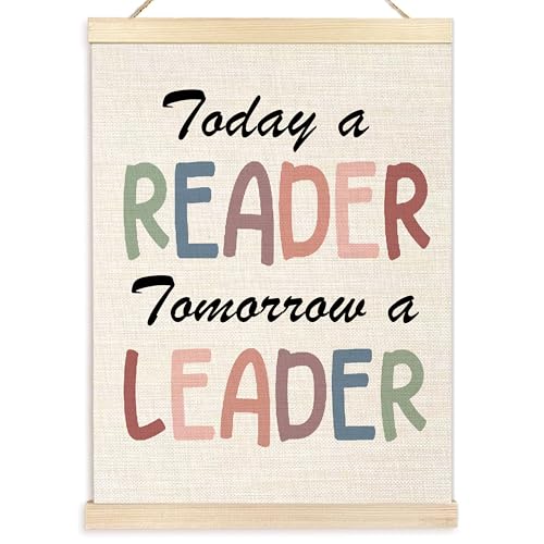Ecezatik Reading Corner Decor For Classroom,Today A Reader Tomorrow A Leader Poster,Classroom Reading Corner,Reading Corner Decor,Reading Classroom Decor,Reading Nook Decor,Read Sign, 12x16