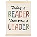 Ecezatik Reading Corner Decor For Classroom,Today A Reader Tomorrow A Leader Poster,Classroom Reading Corner,Reading Corner Decor,Reading Classroom Decor,Reading Nook Decor,Read Sign, 12x16