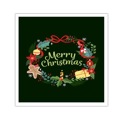 Couronne de Noël Toile Art mural grand format pour habiller un grand mur vide