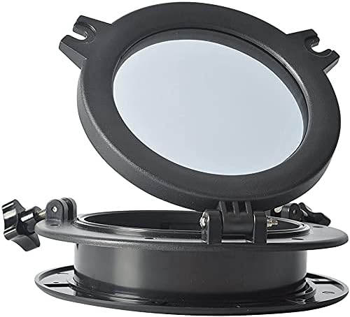 Miniatura 4 de Amarine Made Par de linternas de apertura redonda para yate de barco, orificio de puerto de ventana de repuesto de 10 pulgadas, ABS, vidrio