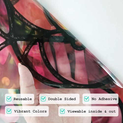 ChicSkin Stained Glass Window Film Self Adhesive 43x300cm, Decorative Window Film Privacy Art Floral, Bedroom Living Room Kitchen Bathroom Offices Glass Decoration - Cosy Home Interiors ChicSkin Stained Glass Window Film Self Adhesive 43x300cm, Decorative Window Film Privacy Art Floral, Bedroom Living Room Kitchen Bathroom Offices Glass Decoration - Image 5