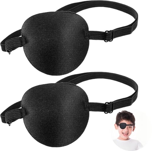 Heanvmyss Augenklappe Medizinisch 2 Stück Verstellbare Piraten Augenklappe 3D Eye Patches Augenmaske Medica für Erwachsene Kinder Linke Oder Rechte Augen die Erholungsphase Nach Operationen