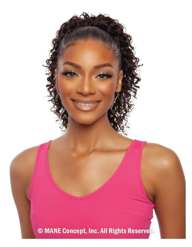 Mane Concept Human Hair Ponytail Pristine PRPE02 Deep Curly Drawstring Ponytail 16