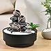 Zimmerbrunnen für den Garten, Zen, Wasserfall, Glas, buntes LED-Licht, Dekoration für entspannte Atmosphäre, Garten, Zen weißer Sand, Tischbrunnen, geschlossener Kreislauf, H21 cm – Oasis Zen'Light