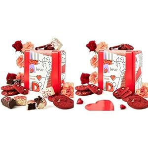 David’s Red Velvet Love Duo – Decadent Red Velvet Cookies & Chocolate-Covered Brownies in a Love Tin + Freshly Baked Melt-In-Your-Mouth Red Velvet Cookies in a Love-Themed Tin (2 lbs)
