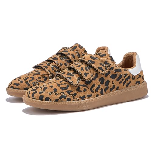 Sneakers for Women Lightweight Tennis Shoes Fashion Vegan Leather Hook & Loop Sneakers Non-Slip Walking Shoes4