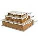 DECOR4SEASON Decorative Book Boxes Set of 3 – Modern Faux Linen & Wood Hidden Storage for Coffee Table – Stackable Fake Books for Shelf Decor, Remote Control & Jewelry Organizer (Linen)