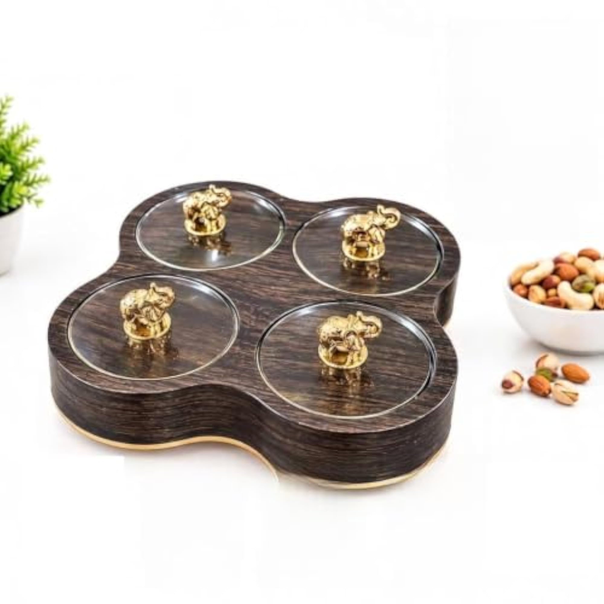Rotating Dry Fruit Tray with 360° Revolving Design