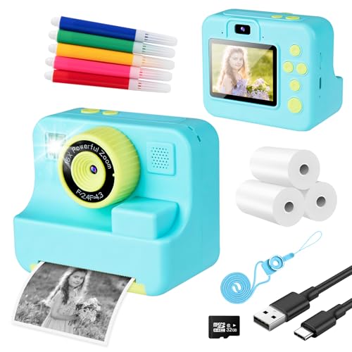 Fotocamera istantanea - Fotocamera digitale per bambini con carta da stampa e 16G TF Card - Videocamera con Penne Colorate - Blu - Italia, Nuova - Piattaforma all'ingrosso | B2B