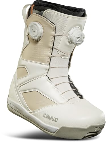 ThirtyTwo STW Double Boa - Botas de snowboard con cordones de doble zona y suela antideslizante, para mujer, color crema, talla 7