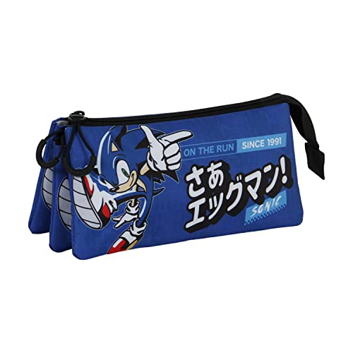 Sonic The Hedgehog - SEGA Sega-Sonic On the Run-FAN Triple Pencil Case 2.0, Blue, 23 x 11 cm - Image 3