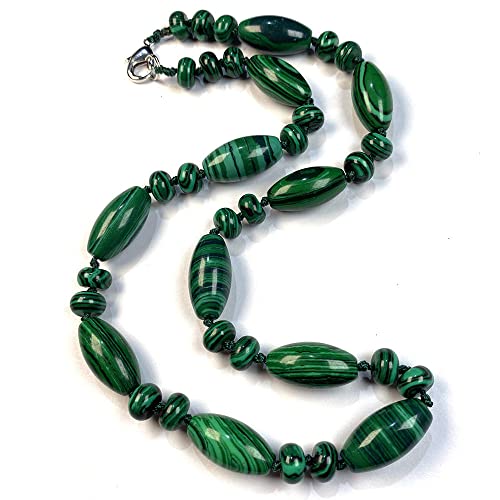 Ketting Vrouwen,Natuursteen Malachiet Kristal Hanger Ketting Mode Ovale Handgemaakte Kralen Ketting Yoga Kwarts Energie Edelsteen Choker Amulet Sieraden Voor Vrouwen Mannen Gift