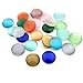 60pcs 12mm Mixed Candy Color Flatback Round Cat's Eye Stone Beads Cabochons DIY Opal Cabochon Beads for Jewelry Making Clay Findings M269
