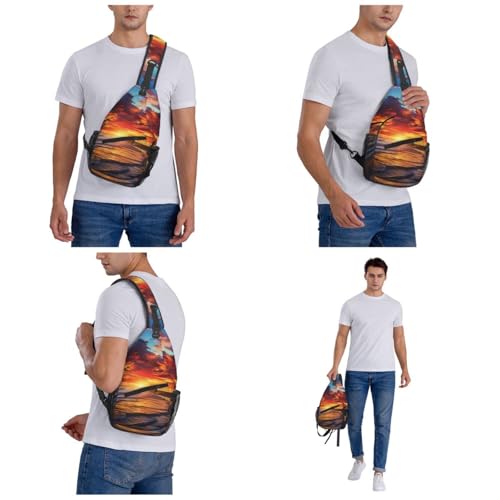 Bolso tipo Sling unisex negro para viaje y senderismo miniatura 6