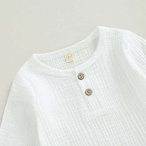 Image of VISGOGO Toddler Boy Linen Outfit Baby Boy Fall Winter Clothes Set Button-Down Shirt Tops Cotton Linen Pants 2PCS