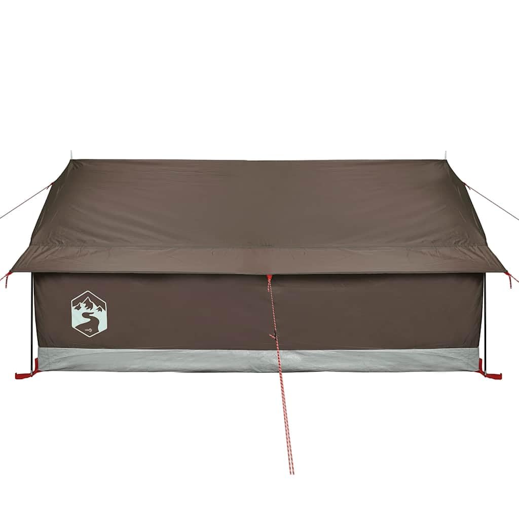 Tente de Camping 2 Personnes Canadienne en Polyester, Tente de Randonnée Légère avec Sac de Transport pour Bivouac et Camping Vert Olive 200 x 124 x 98 cm