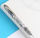 MAJOHN S1 Acrylic Celluloid Fountain Pen Iridium Fine Nib Golden Trim Fashion Gift Pen with Box - Gray Pattern
