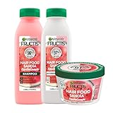 Kit Garnier Fructis Hair Food Sandía Revitalizante, Para Cabello Normal, Ingredientes Naturales, Fórmula Vegana Sin...