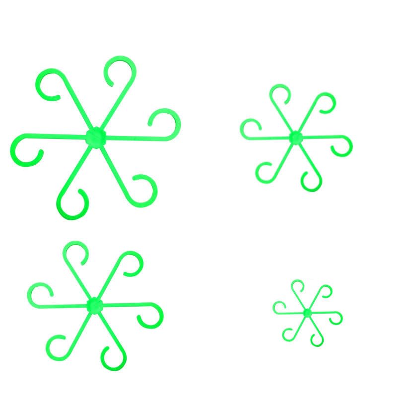 Plant Stem Support Clips, 4-Pack Green Plant Fixing Clamps, Adjustable Branch Holders for Flower Stems, Climbing Plants, Indoor & Outdoor Gardening (Green)